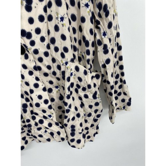Anna Glover x H&M Crepe Blazer Size 10 Polka Dot Moth Pattern Pockets LIGHWEIGHT - Picture 3 of 6